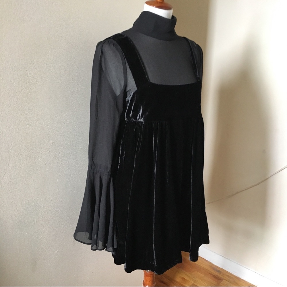 Free People Counting Stars Velvet Sheer Dress - Picture 5 of 8